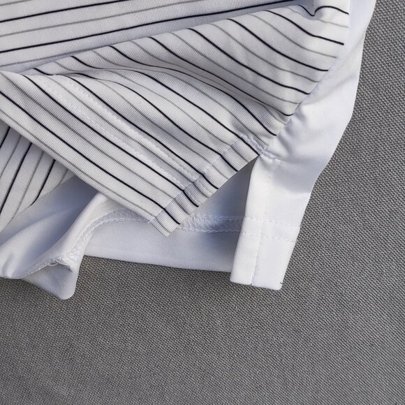 Puma Golf Polo Shirt men's siz M white colour with grey and red and blue stripes - Picture 7 of 9